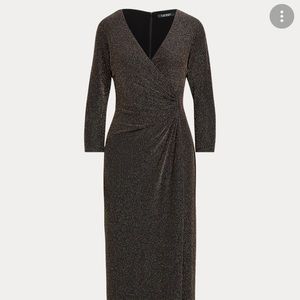 Ralph Lauren Womens Metallic Gown Dress